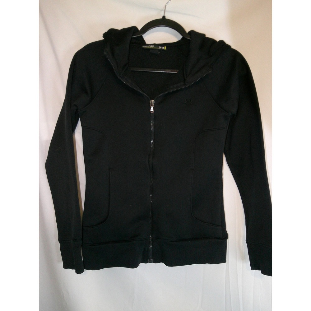 Under Armour‎ Black Hoodie Zip Up Jacket Athletic Activewear XS TP EP
